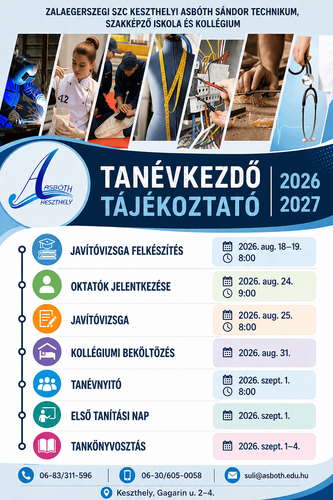 Tanévkezdő tájékoztató